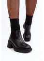 Basic Čierne dámske členkové topánky s ponožkovým zvrškom