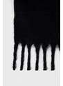 Šál Abercrombie & Fitch dámsky, čierna farba, jednofarebný