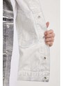 Rifľová bunda Calvin Klein Jeans pánska,šedá farba,prechodná,oversize,J30J324971