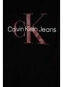 Detské bavlnené tričko Calvin Klein Jeans čierna farba, s potlačou