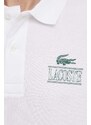 Polo tričko Lacoste pánsky, biela farba, s potlačou