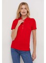Polo tričko Tommy Hilfiger dámsky,červená farba,WW0WW37823