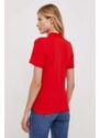Polo tričko Tommy Hilfiger dámsky,červená farba,WW0WW37823