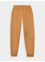 4F Chlapčenské teplákové nohavice typu jogger - hnedé