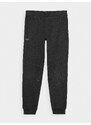 4F Chlapčenské teplákové nohavice typu jogger - čierne