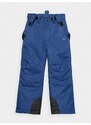 4F Chlapčenské lyžiarske nohavice s trakmi a membránou 8000 - tmavomodré