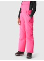 4F Dievčenské lyžiarske nohavice s trakmi a membránou 10000 - fuksiové