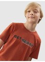4F Chlapčenské tričko s potlačou - bordové