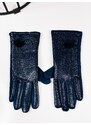Webmoda Dámske kožené modré rukavice HARRY