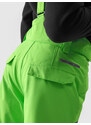 4F Chlapčenské lyžiarske nohavice s trakmi a membránou 10000 - zelené