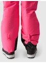 4F Dievčenské lyžiarske nohavice s trakmi a membránou 8000 - fuksiové