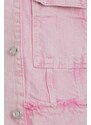 Rifľová bunda Stine Goya Margaux dámska, ružová farba, prechodná, oversize