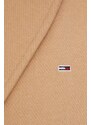 Kabát s prímesou vlny Tommy Jeans béžová farba,prechodný,DW0DW17232