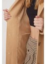 Kabát s prímesou vlny Tommy Jeans béžová farba,prechodný,DW0DW17232