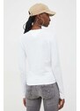 Bavlnené tričko s dlhým rukávom Tommy Jeans biela farba,DW0DW17362