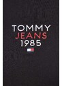 Tričko s dlhým rukávom Tommy Jeans dámsky, čierna farba, DW0DW17358