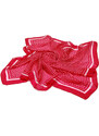 Pranita Hodvábna šatka s potlačou tmavočervená so svetloružovou farbou