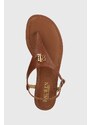 Kožené sandále Lauren Ralph Lauren Ellington dámske, hnedá farba, 802941000000