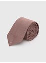 Hodvábna kravata HUGO béžová farba,50468199