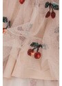 Dievčenské šaty Konges Sløjd ružová farba, mini, áčkový strih