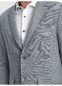 Ombre Clothing Pánska bunda so záplatami na lakťoch - svetlosivá V1 OM-BLZB-0108