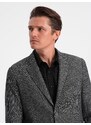 Ombre Clothing Pánska bunda s nášivkami na lakťoch - čierna V5 OM-BLZB-0108