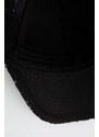 Šiltovka Karl Lagerfeld čierna farba, vzorovaná