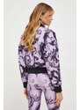 Obojstranná bunda bomber Versace Jeans Couture dámska, fialová farba, prechodná, oversize, 76HAS408 CQS85