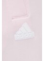 Tepláky adidas ružová farba, s nášivkou, IS3676