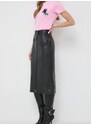 Sukňa Karl Lagerfeld čierna farba, midi, rovný strih