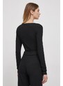 Tričko s dlhým rukávom Calvin Klein Jeans dámsky,čierna farba,J20J222559