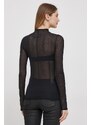 Tričko s dlhým rukávom Calvin Klein Jeans dámsky, čierna farba, J20J222925