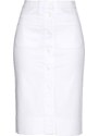 bonprix Džínsová sukňa na gombičky, farba biela, rozm. 42