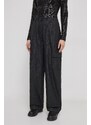 Nohavice Calvin Klein Jeans dámske, čierna farba, široké, vysoký pás, J20J222596