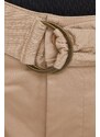 Nohavice Lauren Ralph Lauren dámske,béžová farba,široké,vysoký pás,200876606