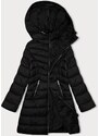 Jejmoda Pikowana kurtka damska z kapturem J Style czarna (11Z8083)