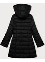 Jejmoda Pikowana kurtka damska z kapturem J Style czarna (11Z8083)