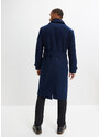 bonprix Kabát vo vlneným vzhľadom s opaskom, farba modrá