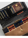 PETERSON-dámska peňaženka-čierno-zlatý šperk-klasický strih-luxus v každom detaile