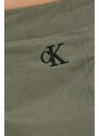Nohavice Calvin Klein Jeans dámske,zelená farba,široké,vysoký pás,J20J222609