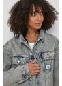 Rifľová bunda Calvin Klein Jeans dámska,prechodná,oversize,J20J222501