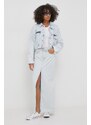 Rifľová bunda Calvin Klein Jeans dámska,prechodná,oversize,J20J222874