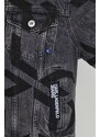 Rifľová bunda Karl Lagerfeld Jeans dámska, šedá farba, prechodná