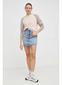 Rifľová sukňa Armani Exchange mini, puzdrová, 3DYN60 Y14BZ