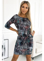 NUMOCO Sivé vzorované športové šaty 13-159 dark grey
