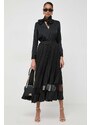 Sukňa Karl Lagerfeld čierna farba, maxi, áčkový strih