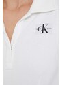 Tričko s dlhým rukávom Calvin Klein Jeans dámsky, biela farba, J20J222556