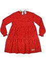 Dievčenské mušelínové šaty bodkované červené TUSS