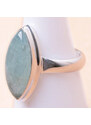 Nefertitis Akvamarín prsteň striebro Ag 925 LOT17 - 51 mm (US 5,5), 5 g