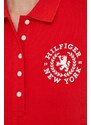 Polo tričko Tommy Hilfiger dámsky,červená farba,WW0WW41061